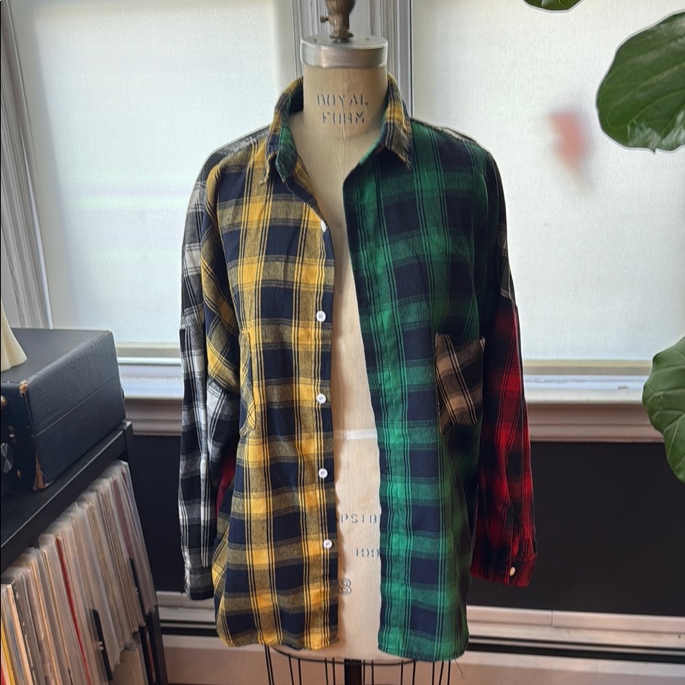 Multicolor Plaid Flannel Shirt